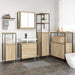 Baderomsinnredningssett med hylle 5 pcs Beige Konstruert tre