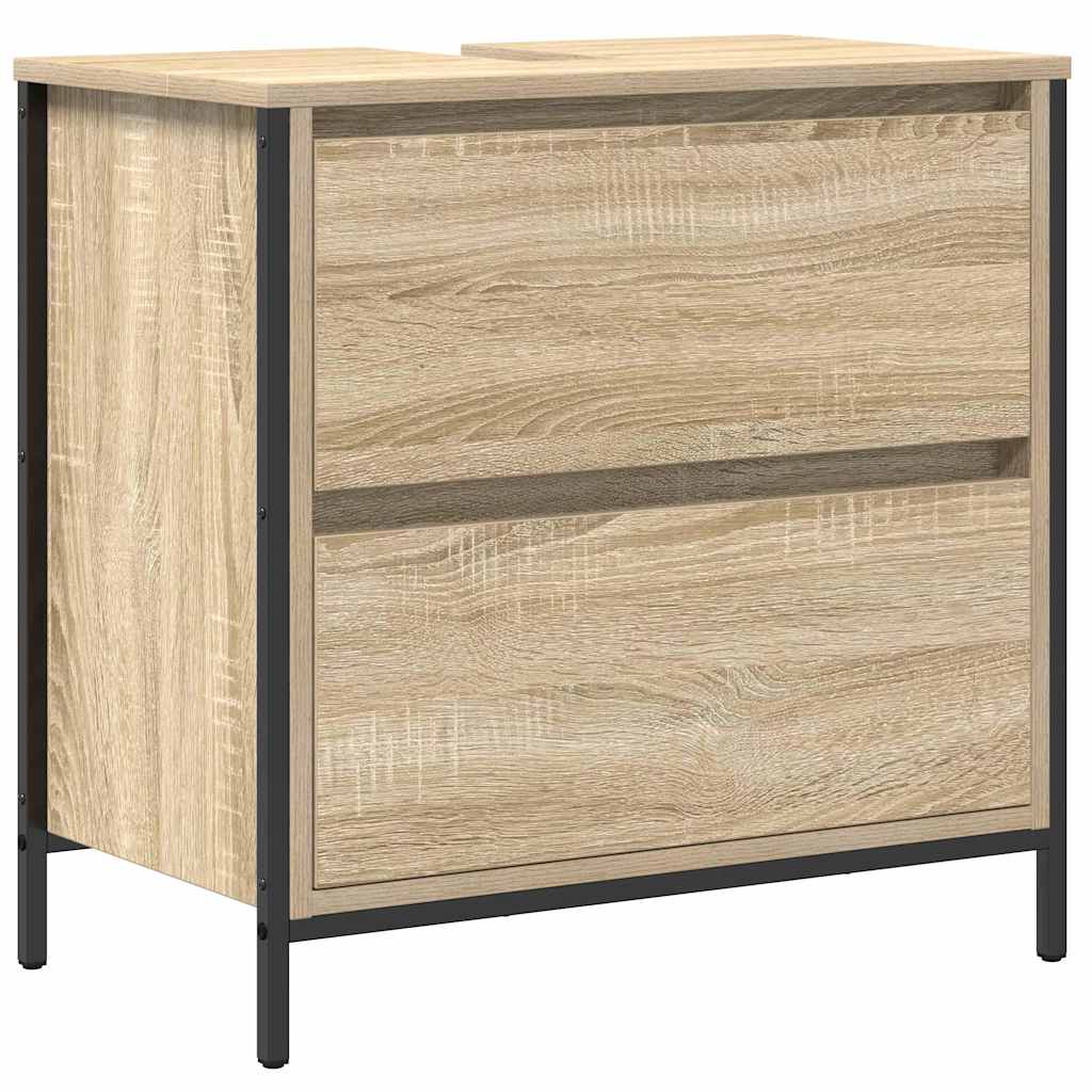 Baderomsinnredningssett med hylle 5 pcs Beige Konstruert tre