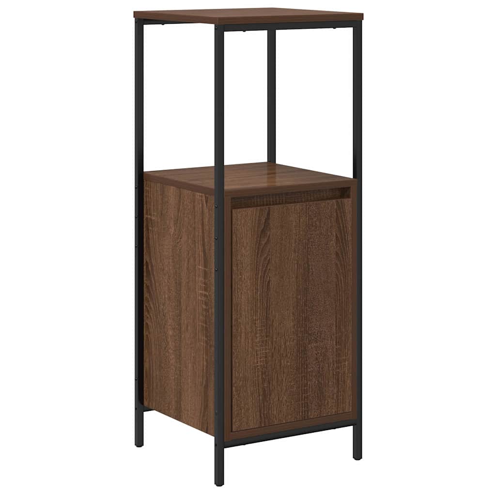 Baderomsinnredningssett med hylle 3 pcs Brun eik og svart