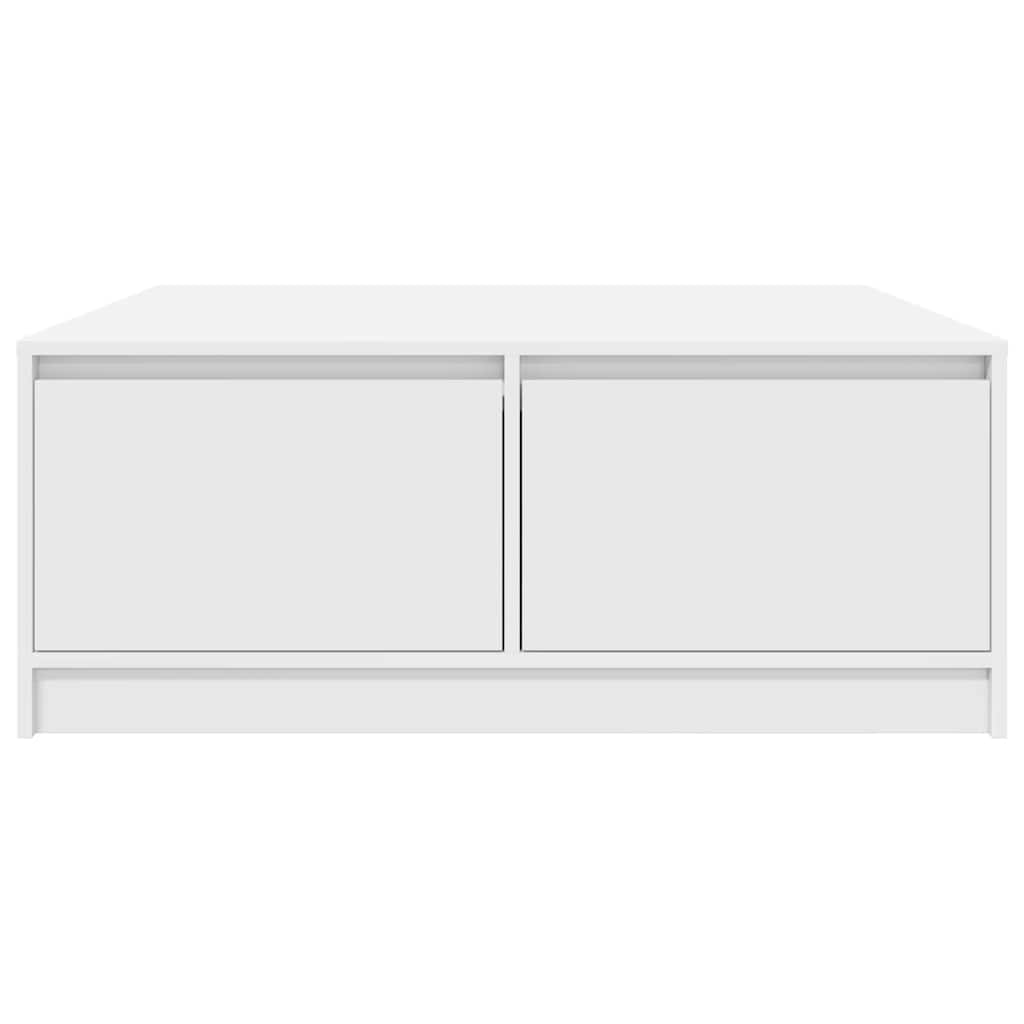 Salongbord med skuffer hvit 100x100x40 cm