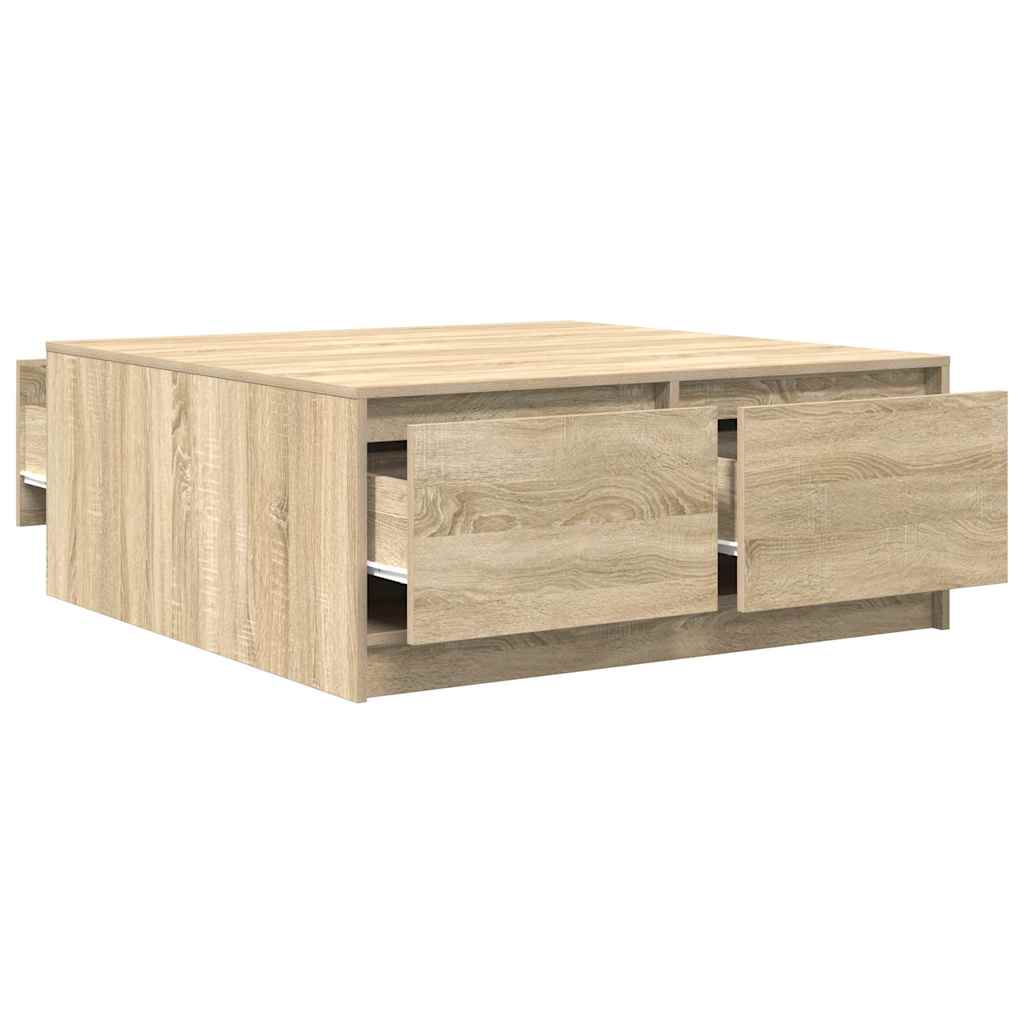 Salongbord med skuffer sonoma eik 100x100x40 cm