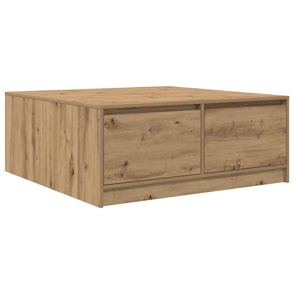 Salongbord med skuffer artisan eik 100x100x40 cm