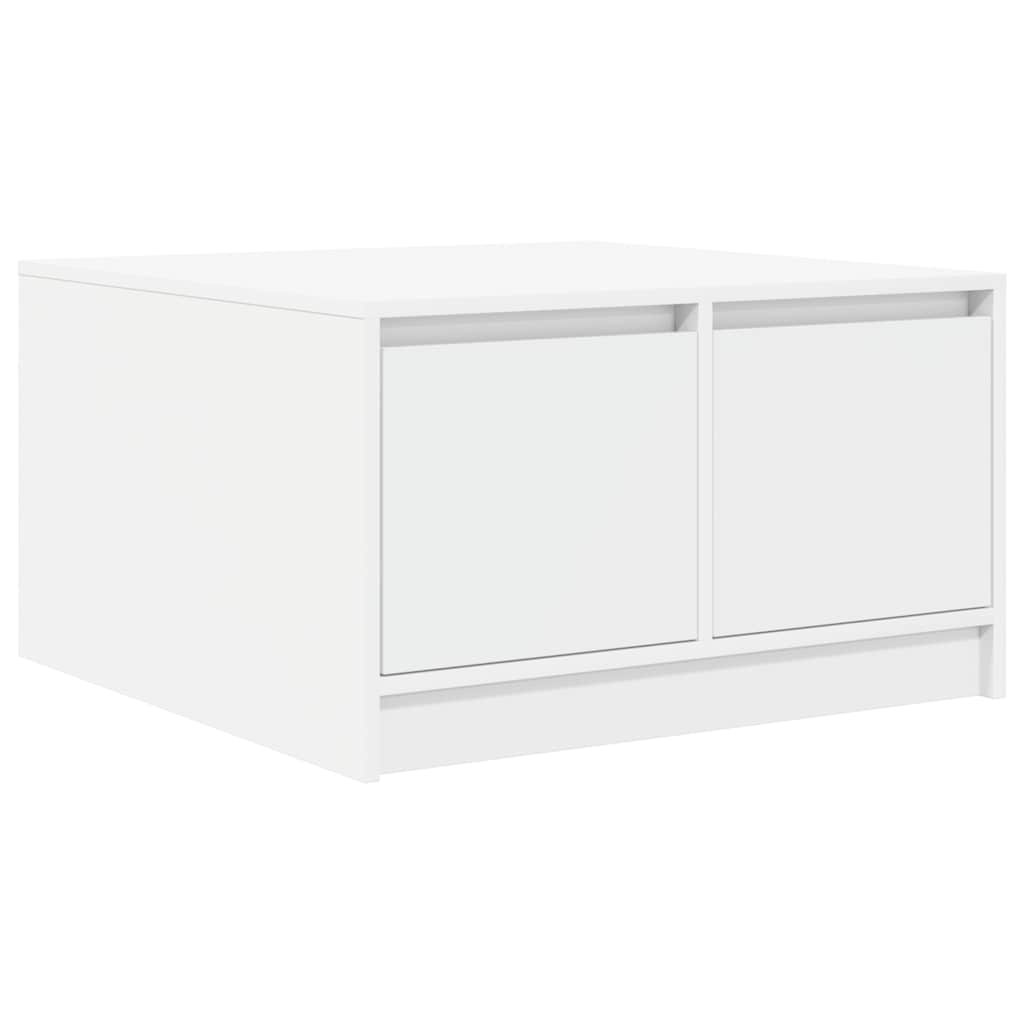 Salongbord med skuffer hvit 70,5x70x40 cm