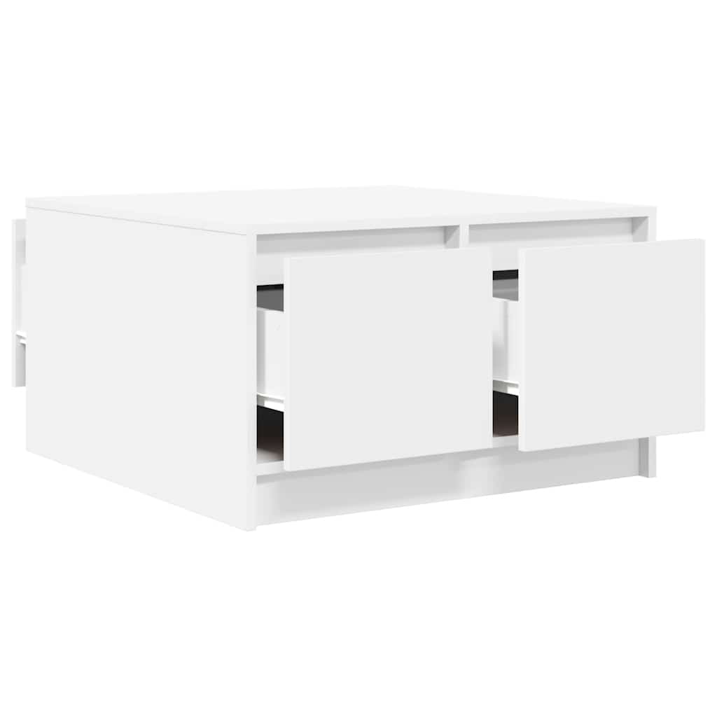 Salongbord med skuffer hvit 70,5x70x40 cm