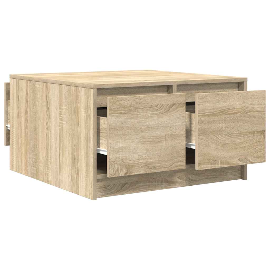 Salongbord med skuffer sonoma eik 70,5x70x40 cm