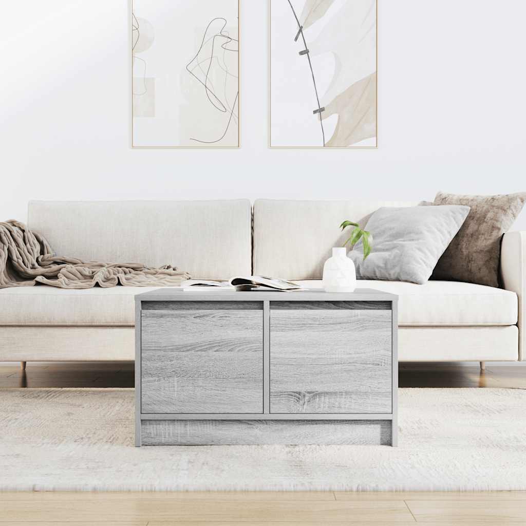 Salongbord med skuffer grå eik 70,5x70x40 cm