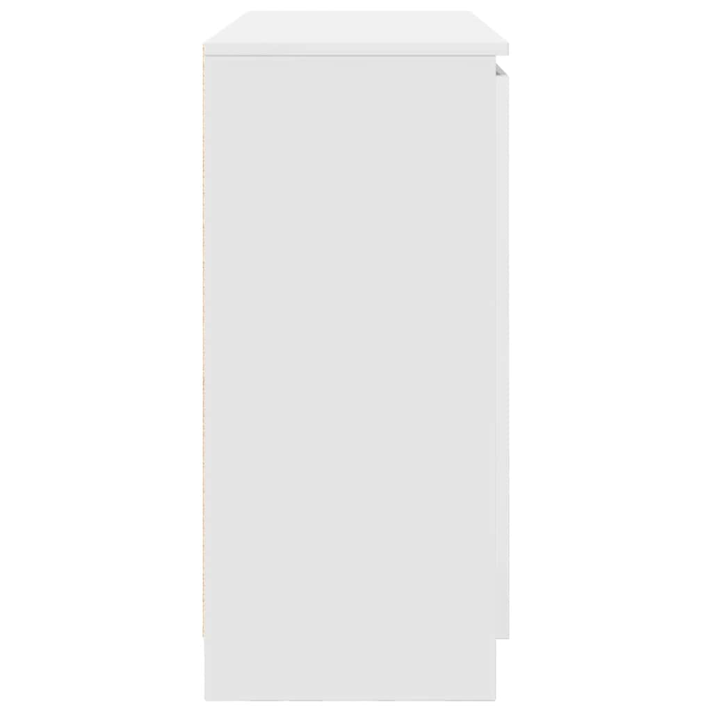 Skjenk med skuffer hvit 100,5x35x76 cm konstruert tre