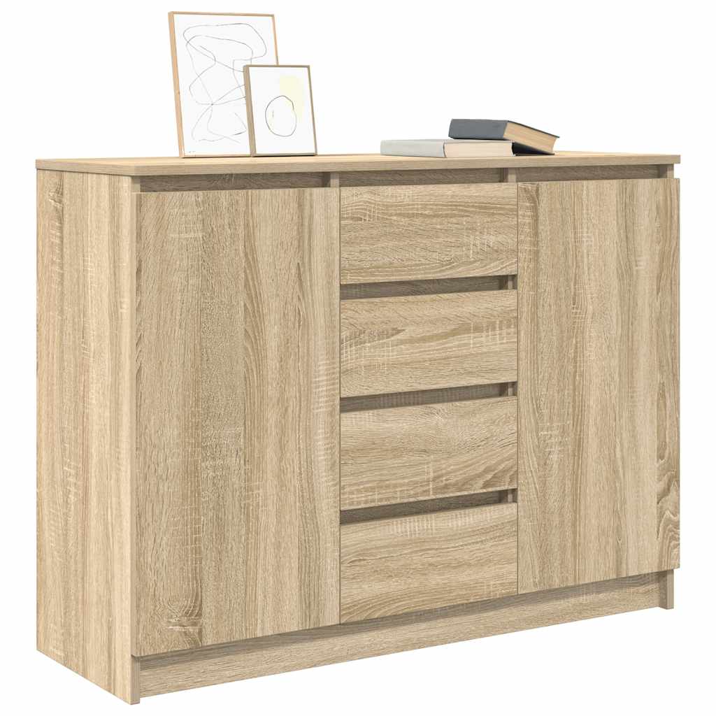 Skjenk med skuffer sonoma eik 100,5x35x76 cm konstruert tre