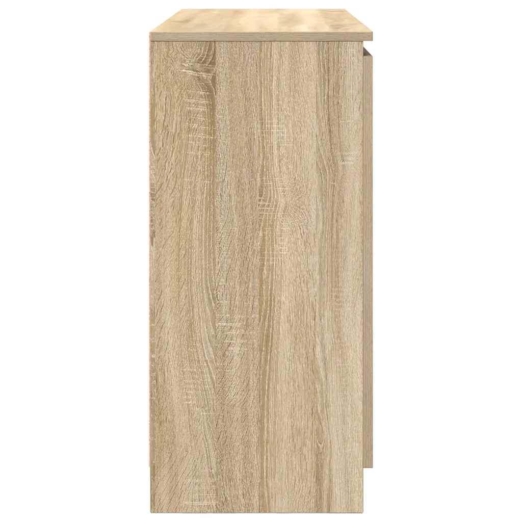 Skjenk med skuffer sonoma eik 100,5x35x76 cm konstruert tre