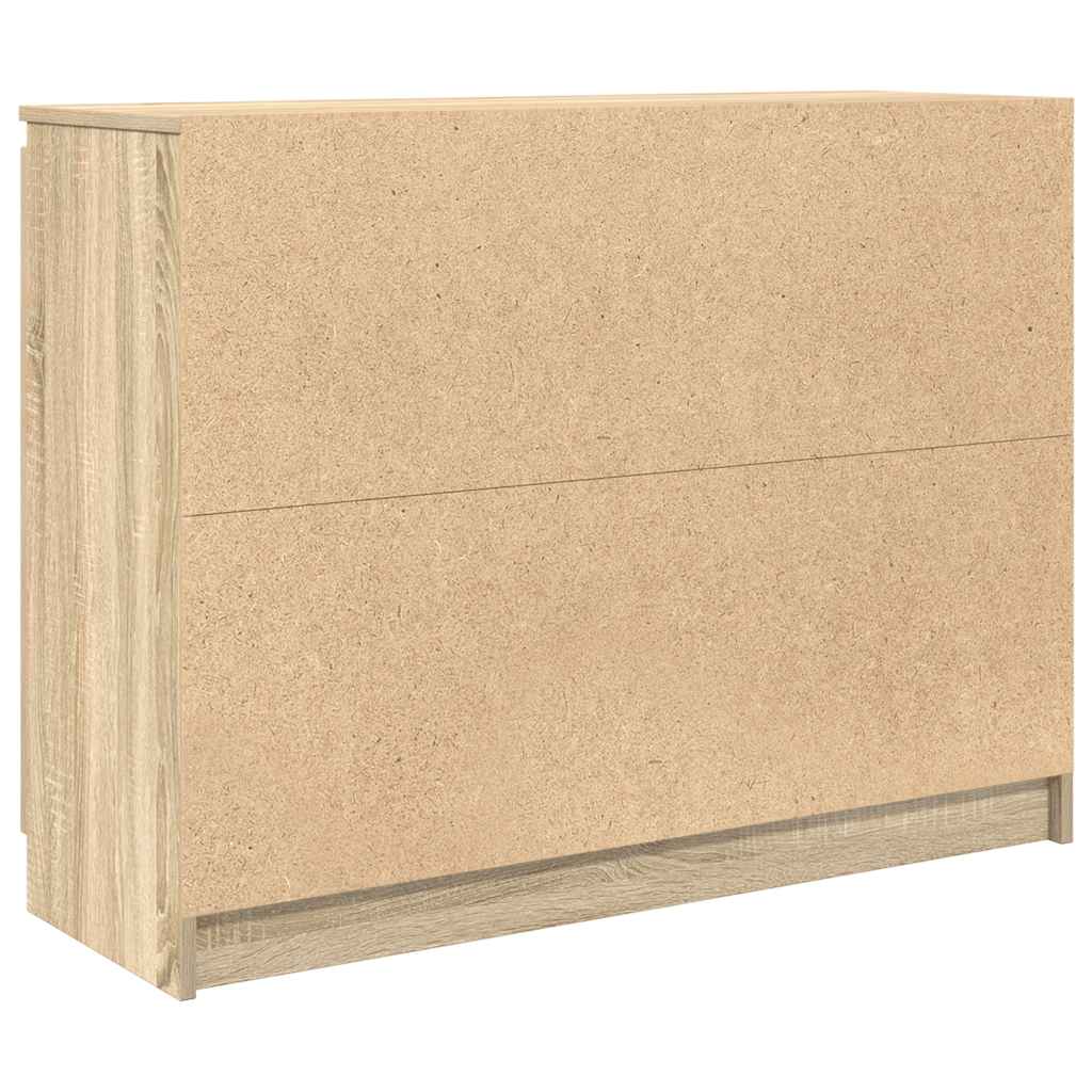 Skjenk med skuffer sonoma eik 100,5x35x76 cm konstruert tre