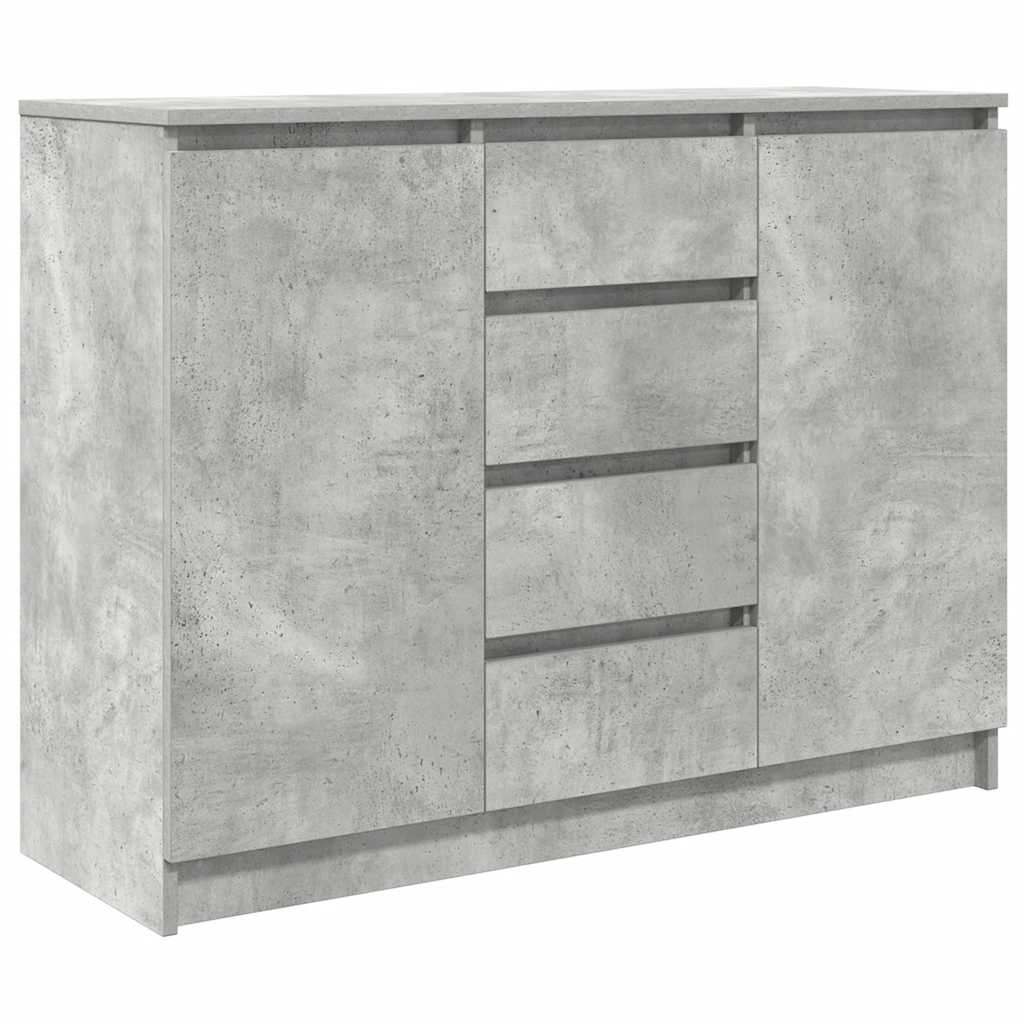 Skjenk med skuffer betonggrå 100,5x35x76 cm konstruert tre