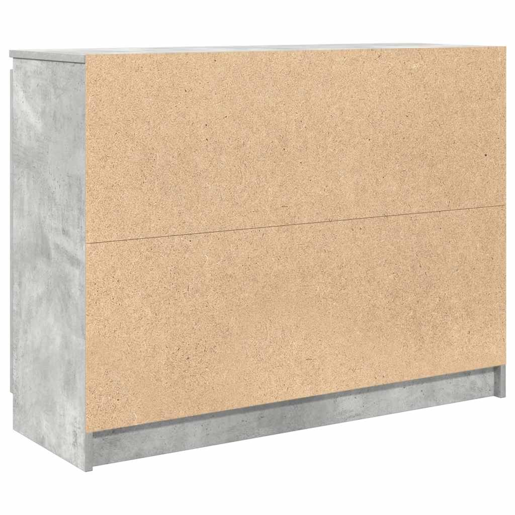 Skjenk med skuffer betonggrå 100,5x35x76 cm konstruert tre