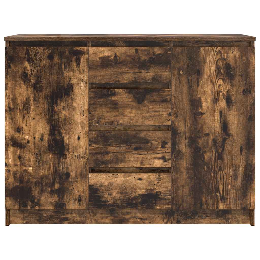 Skjenk med skuffer røkt eik 100,5x35x76 cm konstruert tre