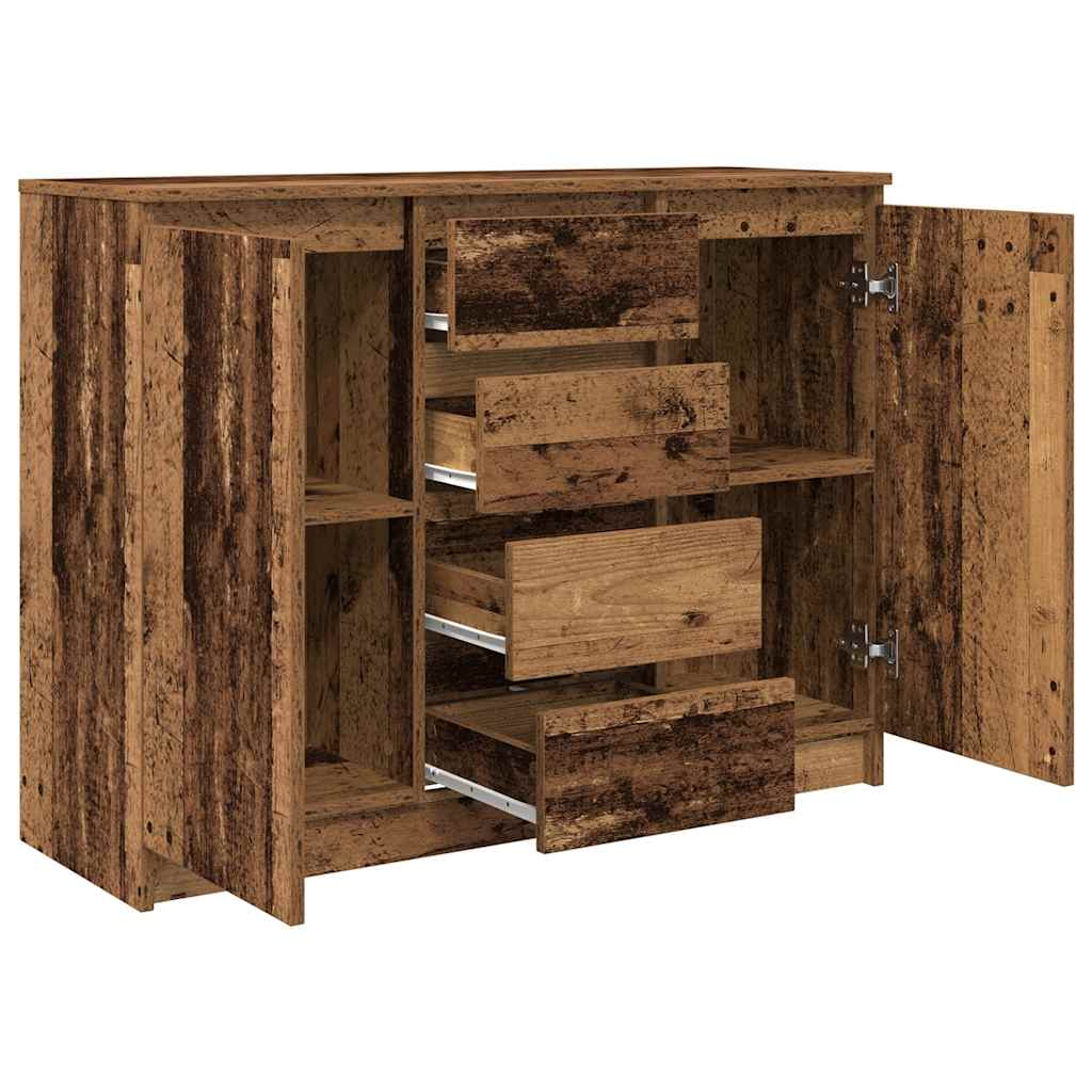 Skjenk med skuffer gammelt tre 100,5x35x76 cm konstruert tre