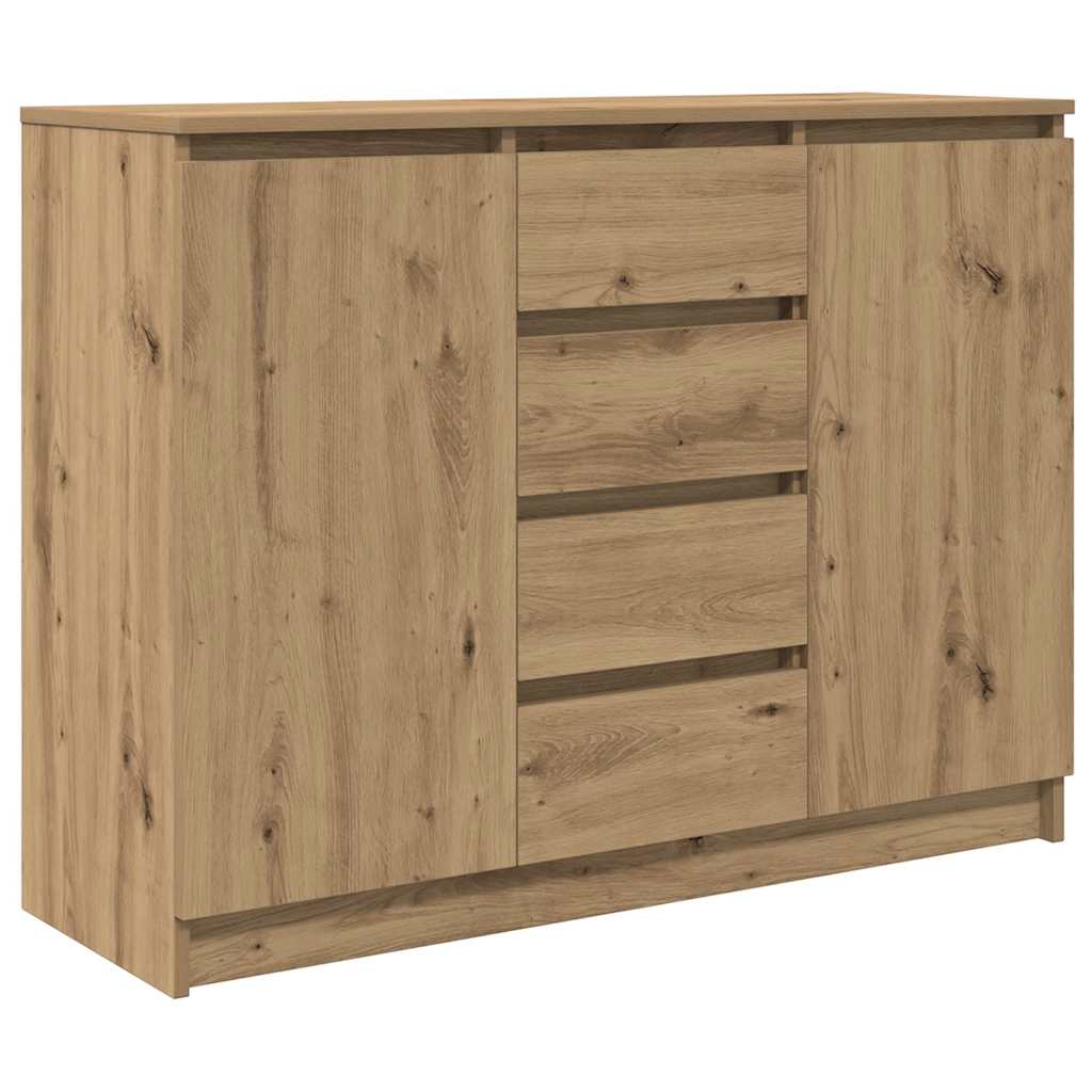 Skjenk med skuffer artisan eik 100,5x35x76 cm konstruert tre