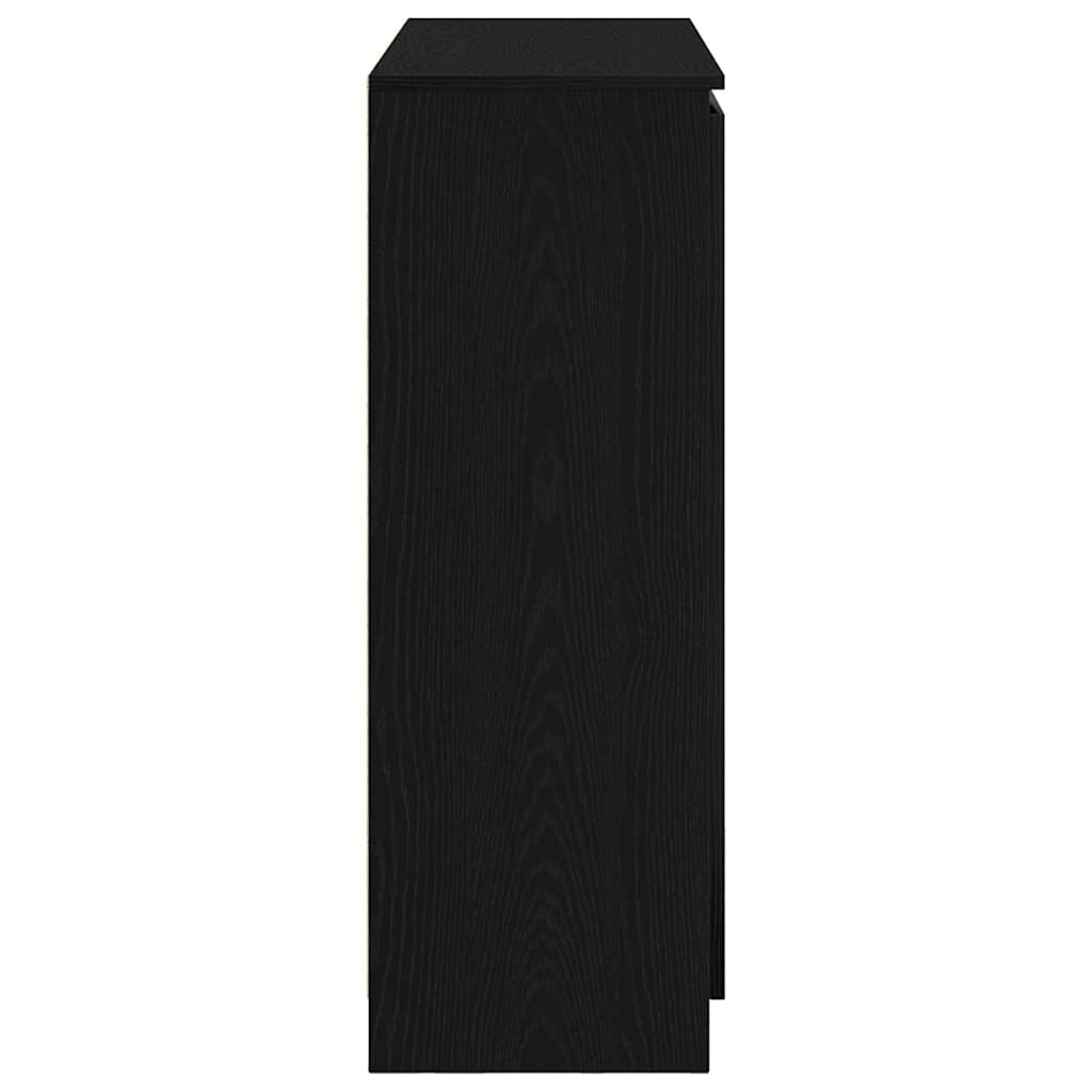 Skjenk med skuffer svart eik 100,5x35x98,5 cm konstruert tre