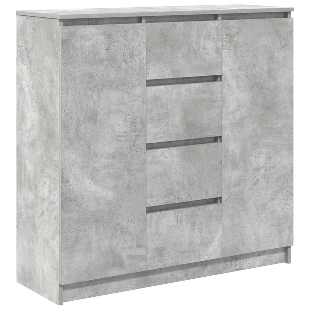 Skjenk med skuffer betonggrå 100,5x35x98,5 cm konstruert tre