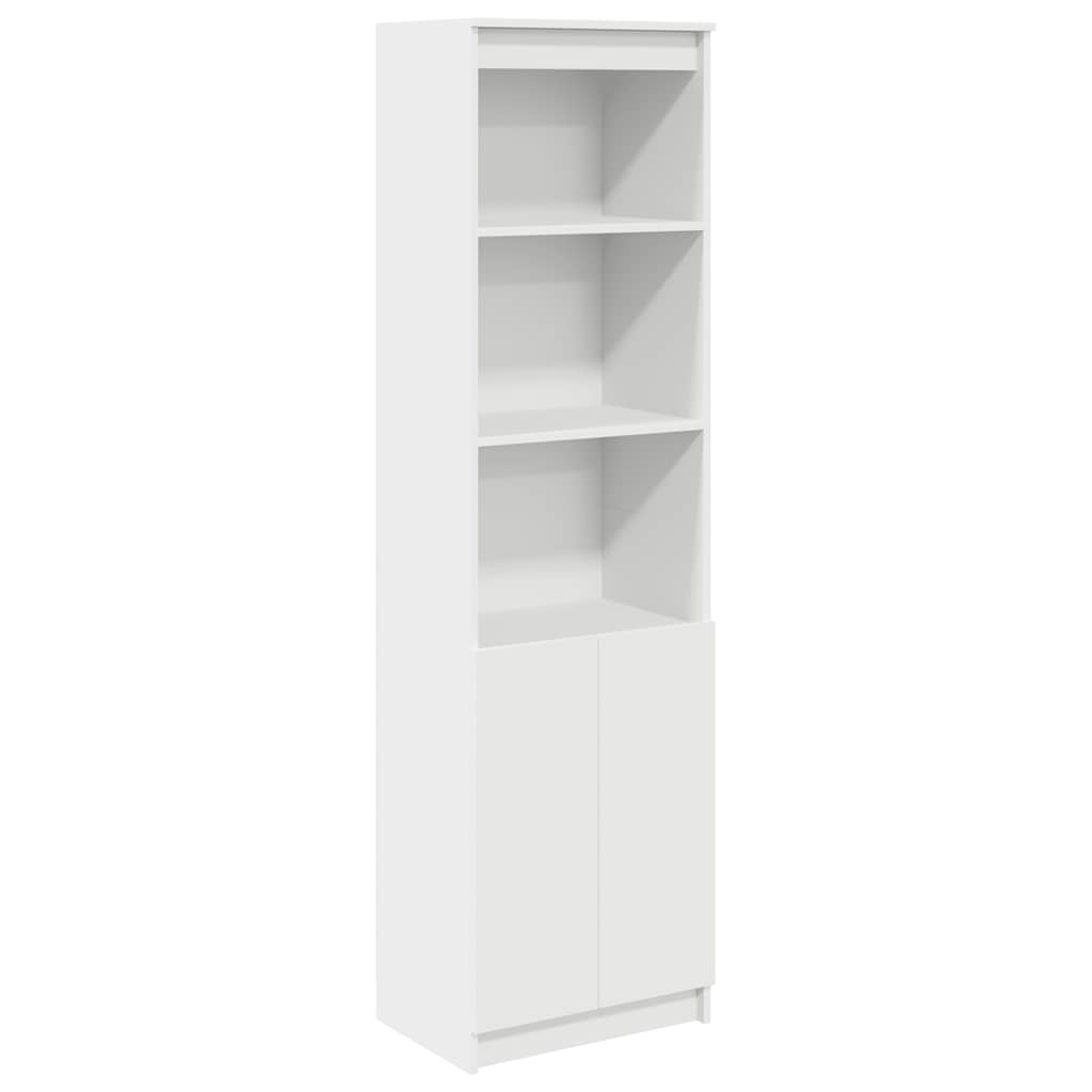 Highboard hvit 50x35x180 cm konstruert tre