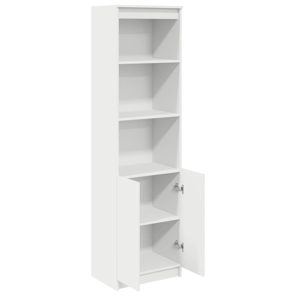 Highboard hvit 50x35x180 cm konstruert tre