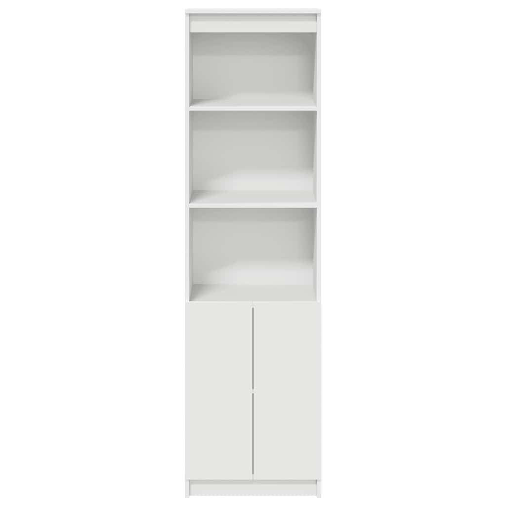 Highboard hvit 50x35x180 cm konstruert tre