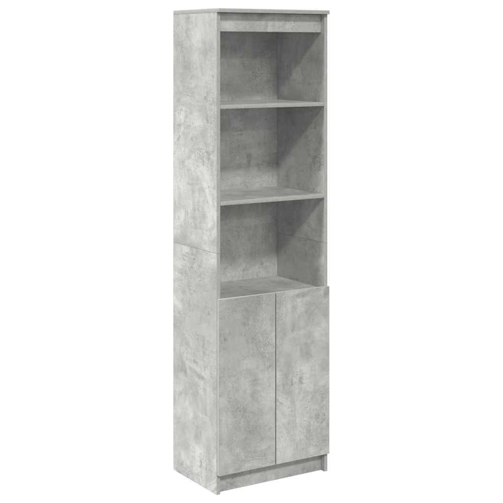 Highboard betonggrå 50x35x180 cm konstruert tre