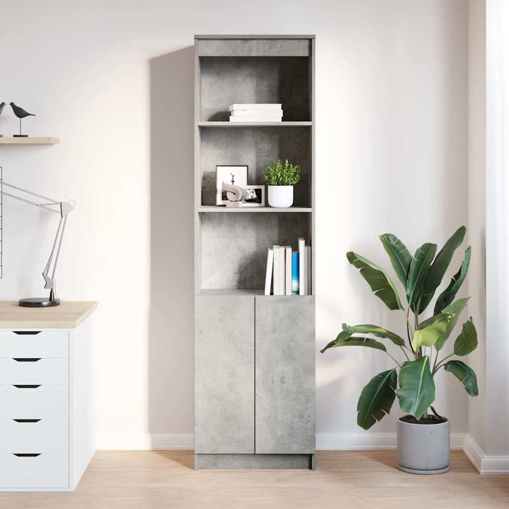 Highboard betonggrå 50x35x180 cm konstruert tre