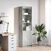 Highboard betonggrå 50x35x180 cm konstruert tre