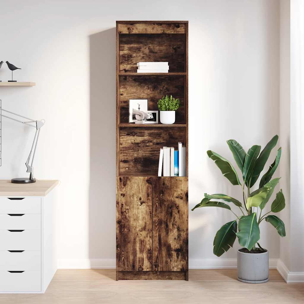 Highboard røkt eik 50x35x180 cm konstruert tre