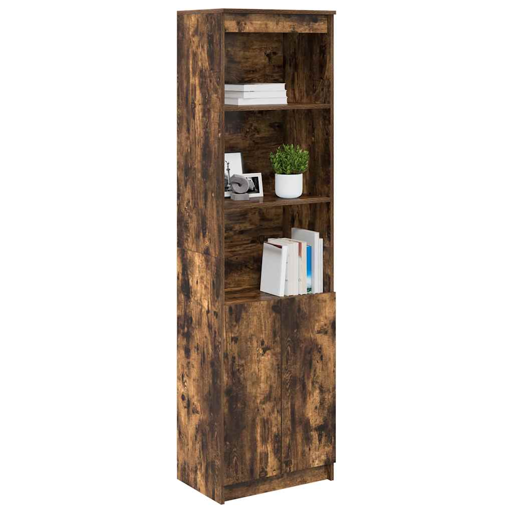 Highboard røkt eik 50x35x180 cm konstruert tre