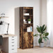 Highboard røkt eik 50x35x180 cm konstruert tre
