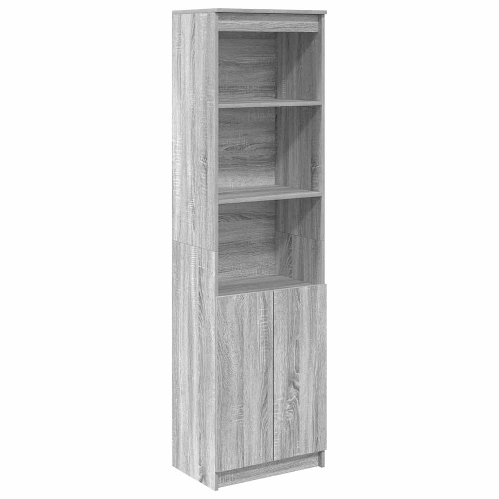 Highboard grå sonoma 50x35x180 cm konstruert tre