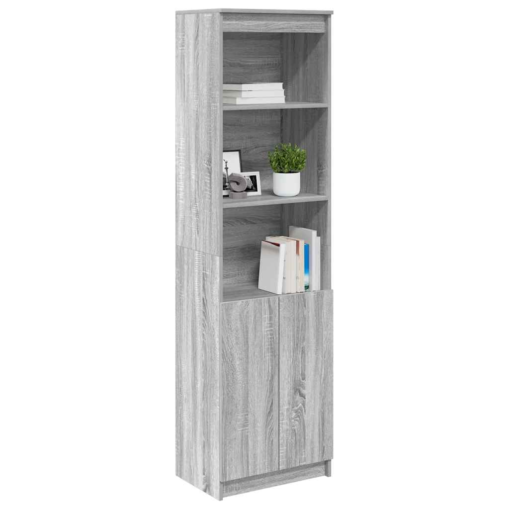 Highboard grå sonoma 50x35x180 cm konstruert tre