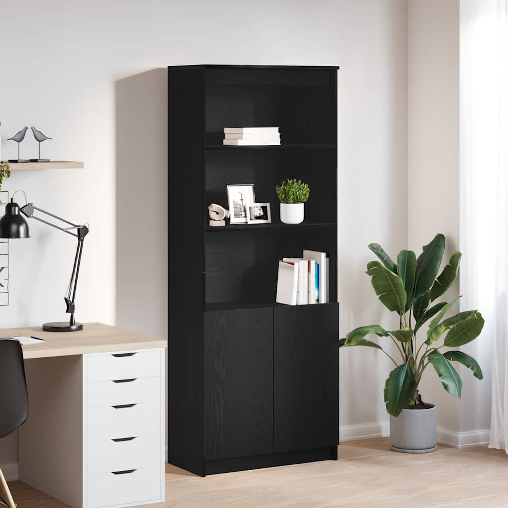 Høybord svart eik 70x35x180 cm konstruert tre vidaXL