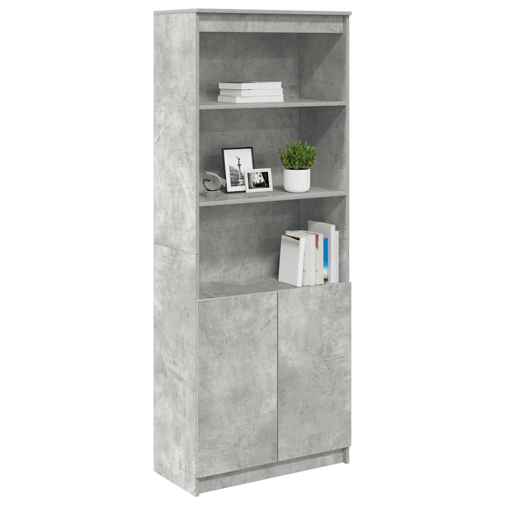 Highboard betonggrå 70x35x180 cm konstruert tre