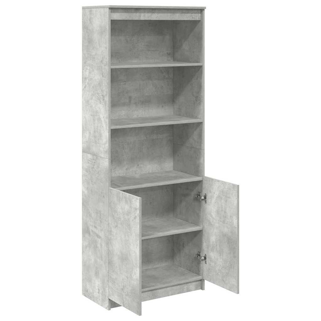 Highboard betonggrå 70x35x180 cm konstruert tre