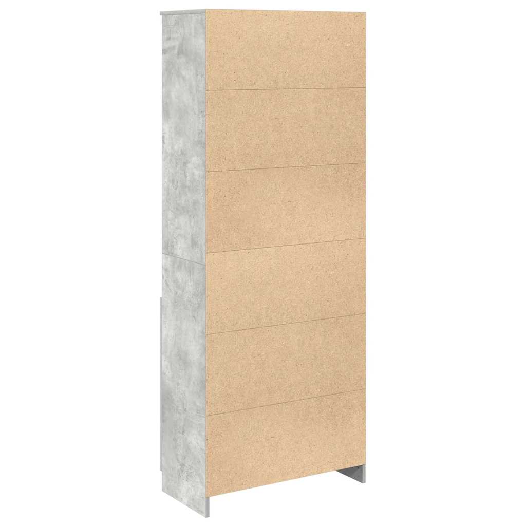 Highboard betonggrå 70x35x180 cm konstruert tre