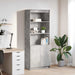 Highboard betonggrå 70x35x180 cm konstruert tre