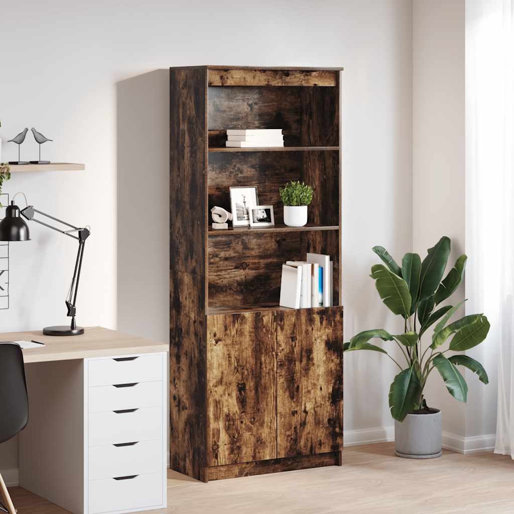 Highboard røkt eik 70x35x180 cm konstruert tre