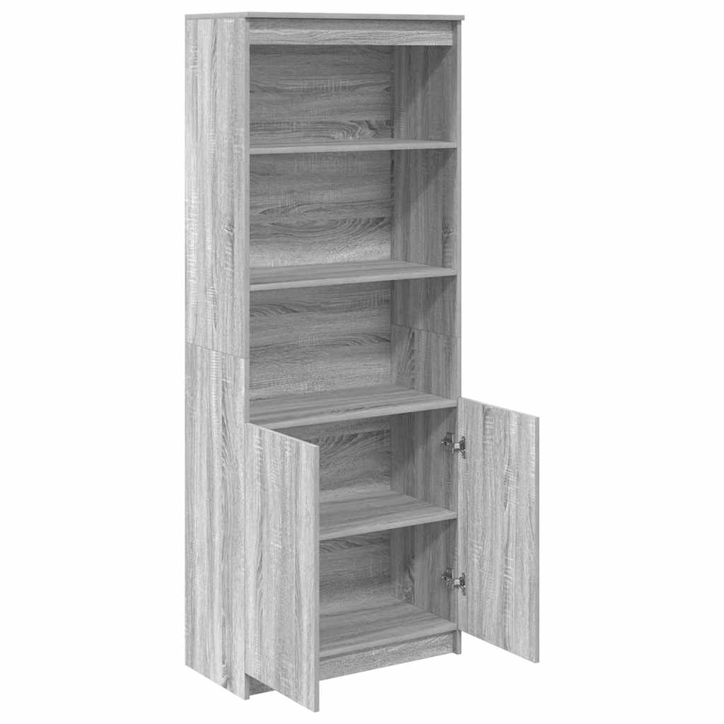 Highboard grå sonoma 70x35x180 cm konstruert tre