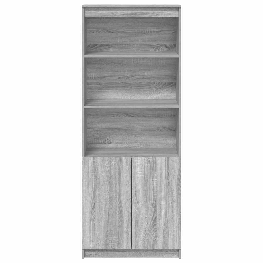 Highboard grå sonoma 70x35x180 cm konstruert tre