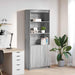 Highboard grå sonoma 70x35x180 cm konstruert tre