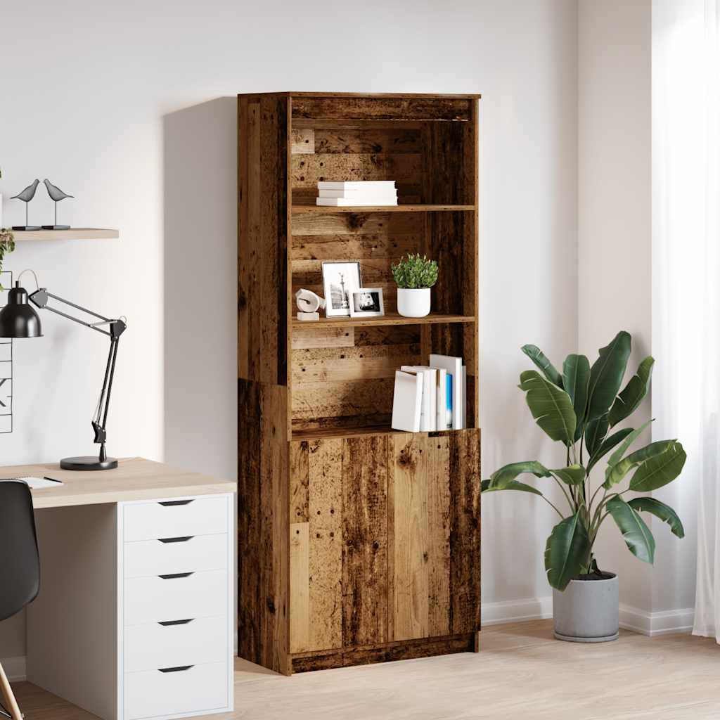 Highboard gammelt tre 70x35x180 cm konstruert tre vidaXL