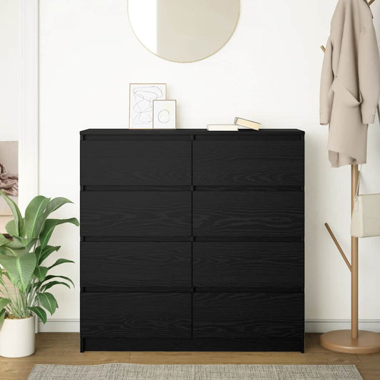 Skjenk svart eik 100x35x99 cm konstruert tre