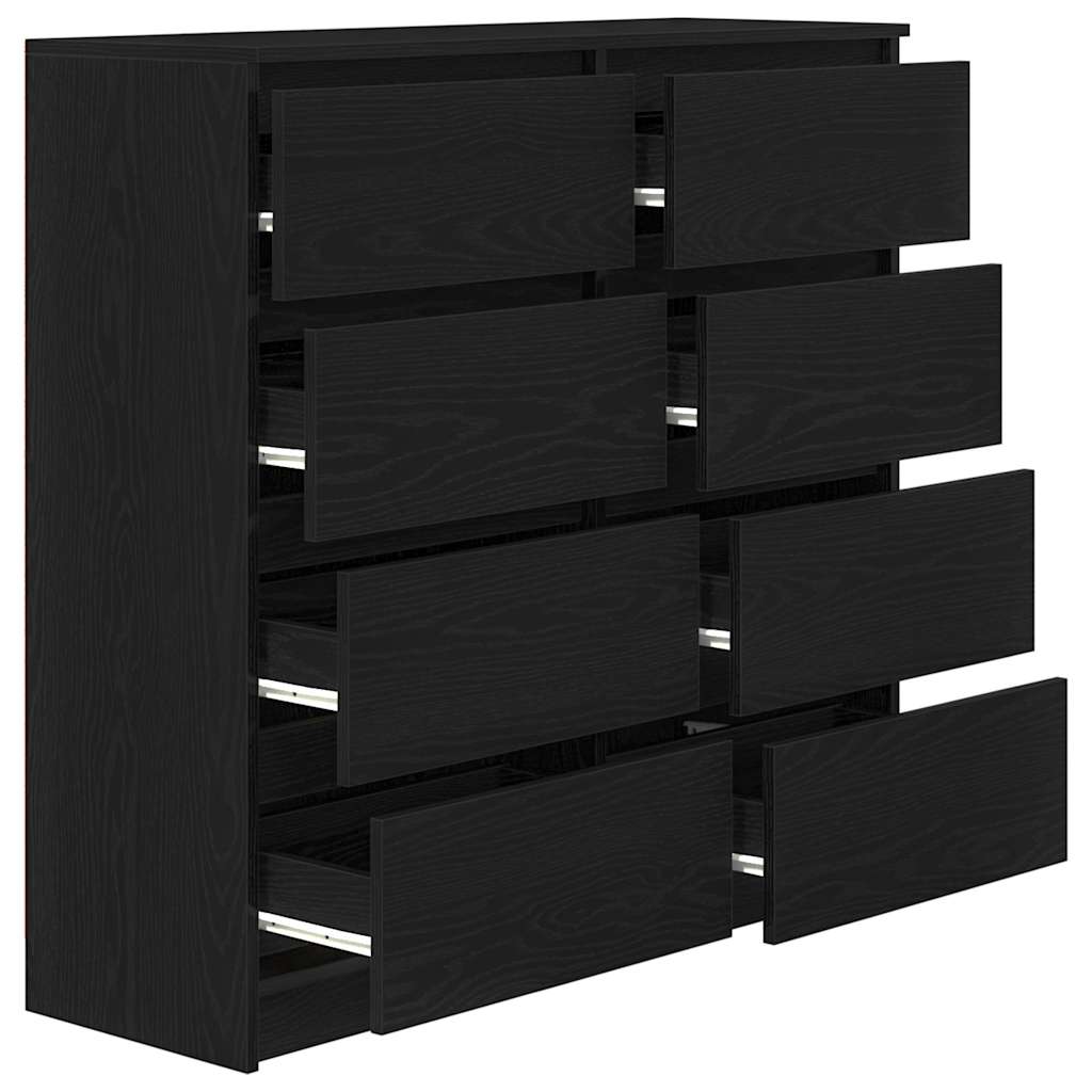 Skjenk svart eik 100x35x99 cm konstruert tre