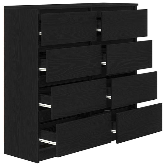 Skjenk svart eik 100x35x99 cm konstruert tre