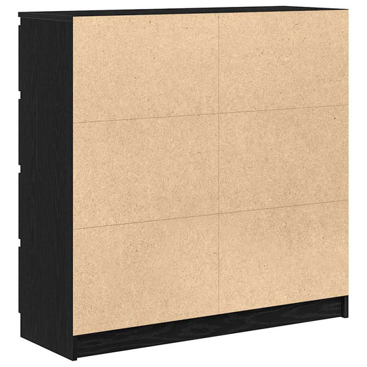 Skjenk svart eik 100x35x99 cm konstruert tre