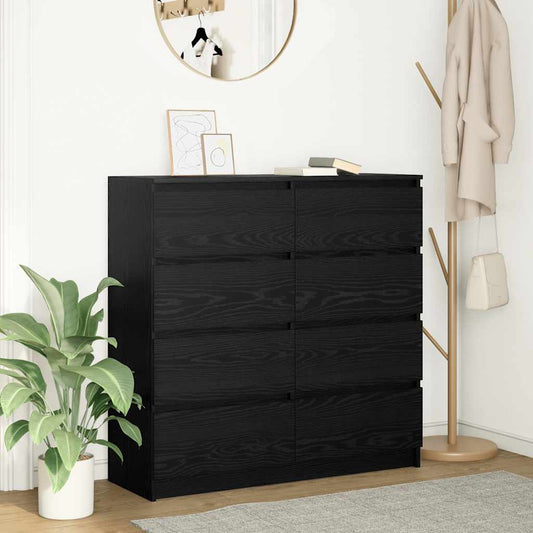 Skjenk svart eik 100x35x99 cm konstruert tre