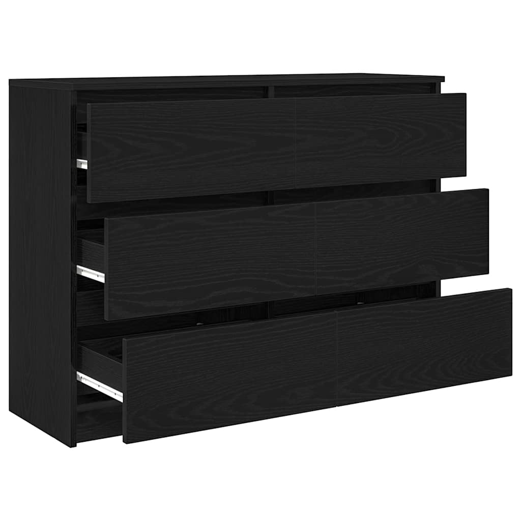 Skjenk svart eik 100x35x76 cm konstruert tre