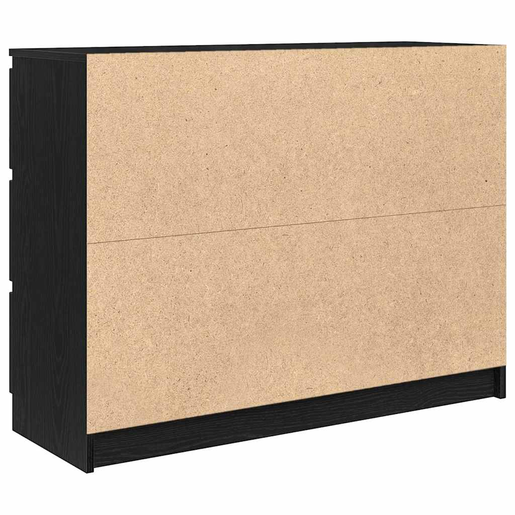 Skjenk svart eik 100x35x76 cm konstruert tre