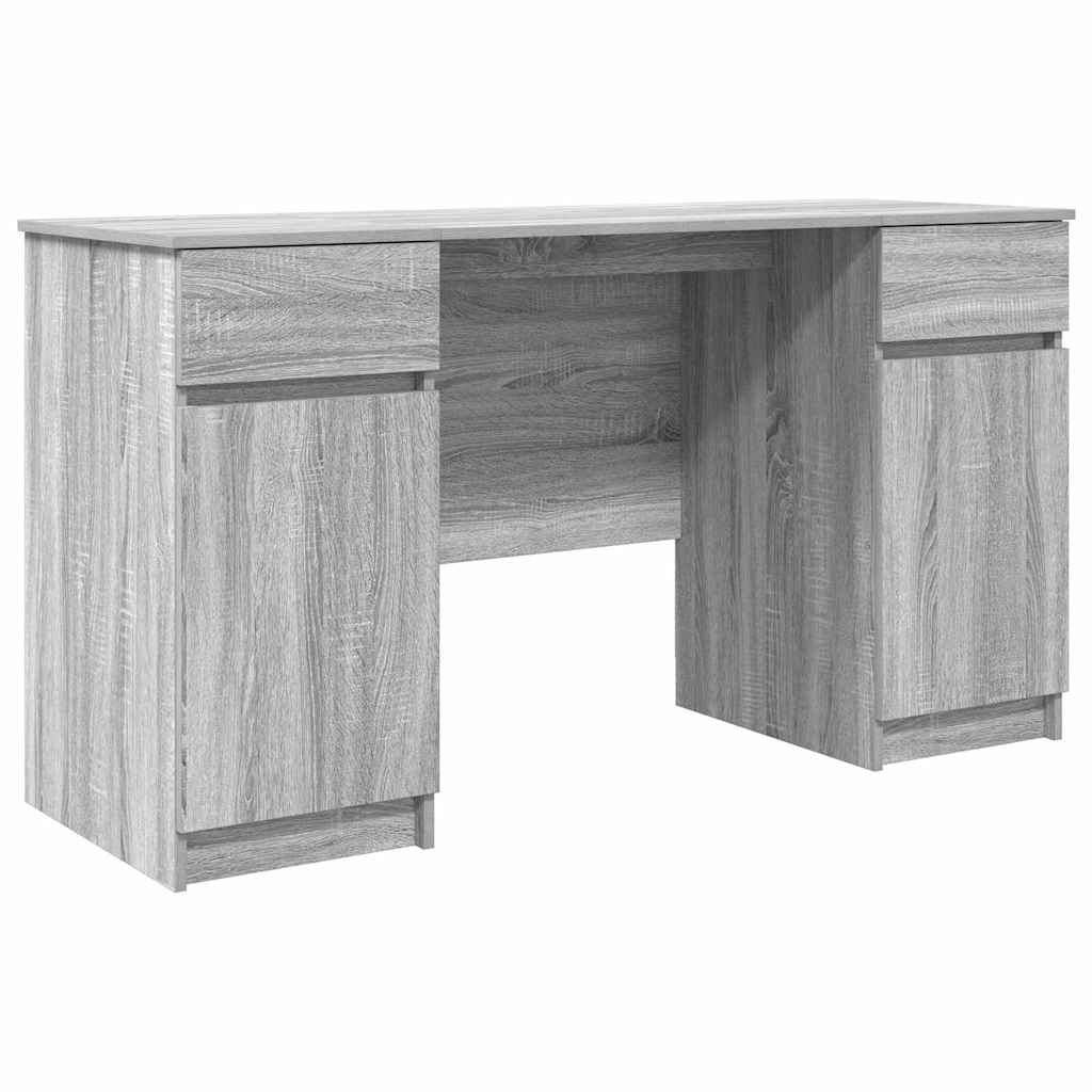Skrivebord med skuff Grå sonoma 140 x 49 x 76 cm Konstruert tre